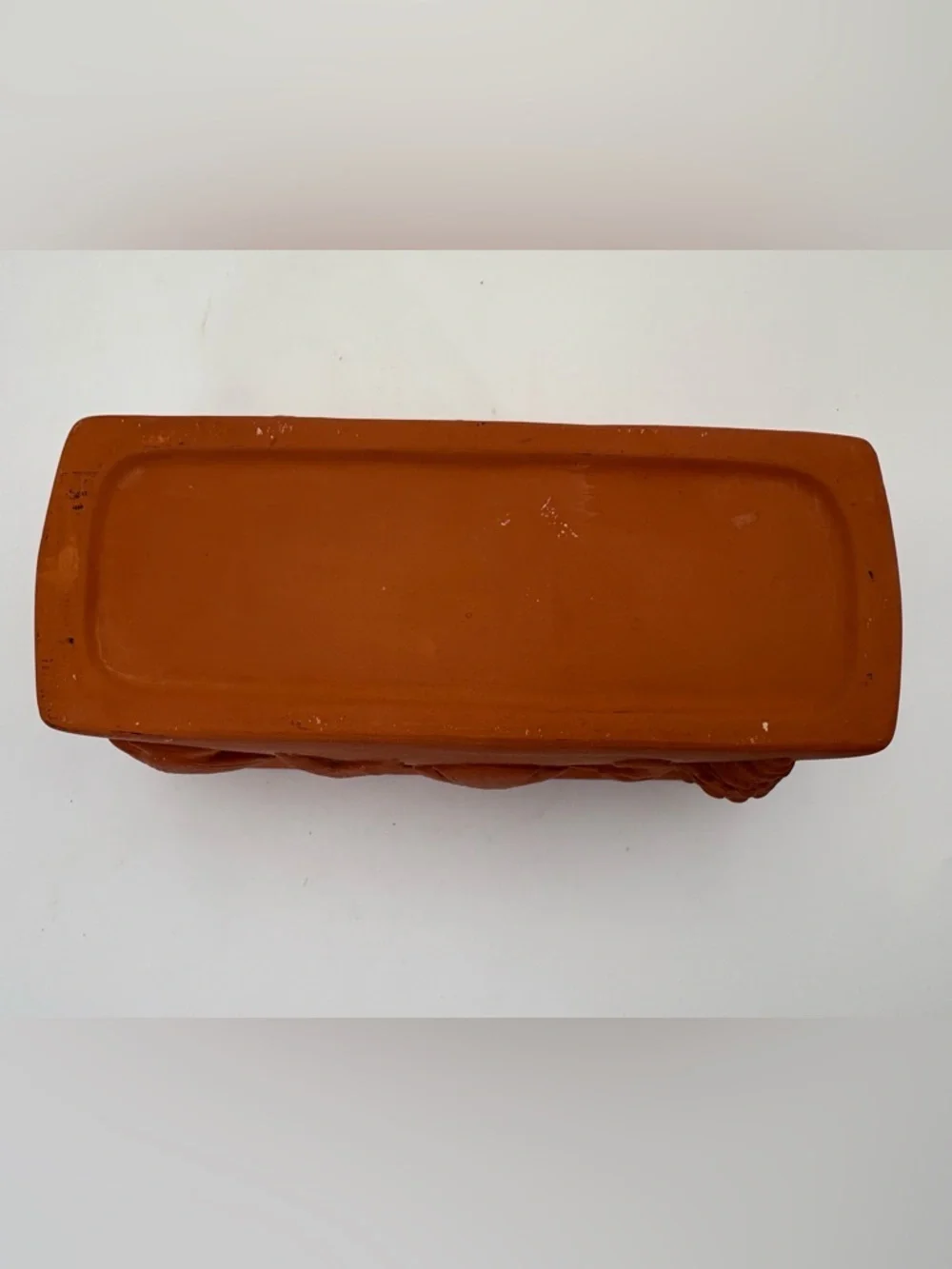 Terracotta Beach/Shell Motif Planter Tray - Sea Life Relief -Rectangular